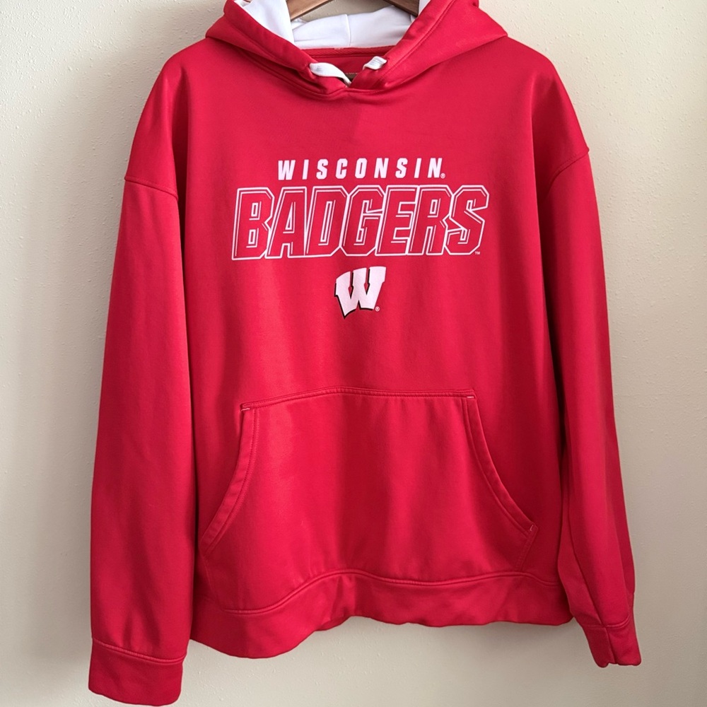 Champion Wisconsin Badgers Hoodie XL Red NCAA College Sweatshirt